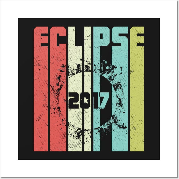 Eclipse 2017 August 21 Colorful Retro Pop Design Wall Art by joshp214